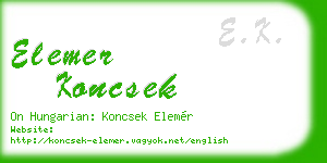 elemer koncsek business card