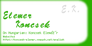 elemer koncsek business card